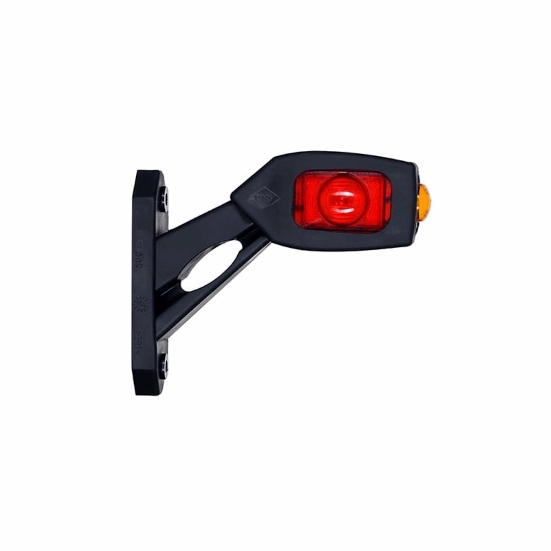 Pair of Triple LED Contour Side Arm Outline Marker Lamps Set | Left & Right Set 2115 Series, Short Arm, 12/24V USA Fit Semi Truck