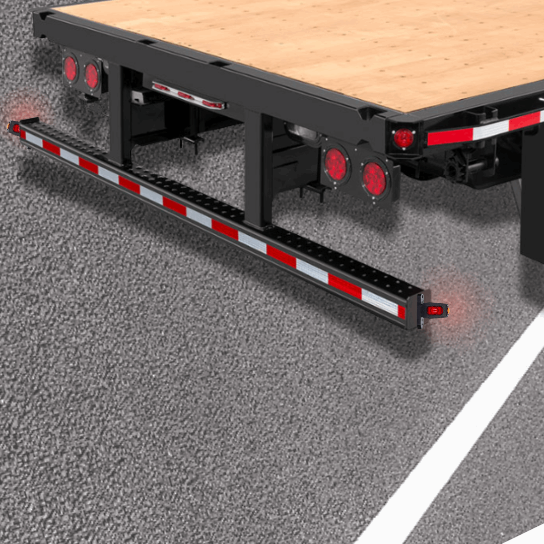 Mini 3 LED Contour Side Arm Outline Marker Light Set mounted a flatbed trailer bumper | Short Arm | Weatherproof Universal Fit Vans Trucks Semi Trailers RVs (12/24V) RL534
