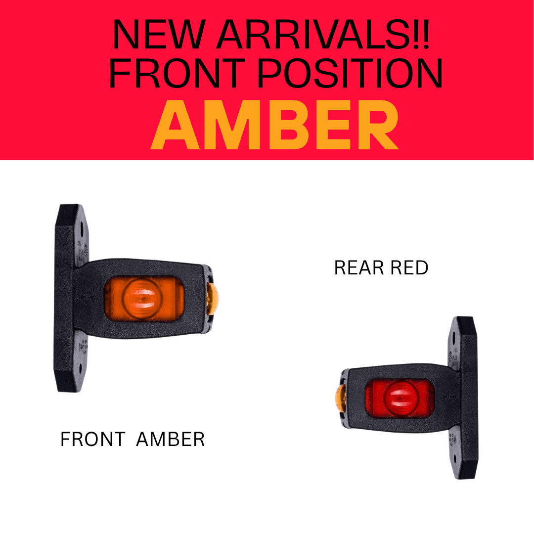 Mini 3 LED Contour Side Arm Outline Marker Light Set | Short Arm | Weatherproof Universal Fit Vans Trucks Semi Trailers RVs (12/24V) RL534
