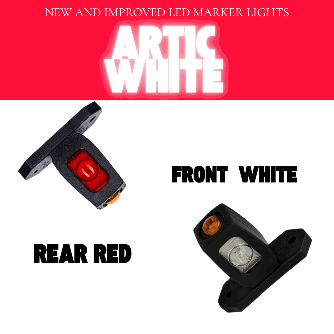 Mini 3 LED Contour Side Arm Outline Marker Light Set | Short Arm | Weatherproof Universal Fit Vans Trucks Semi Trailers RVs (12/24V) RL534