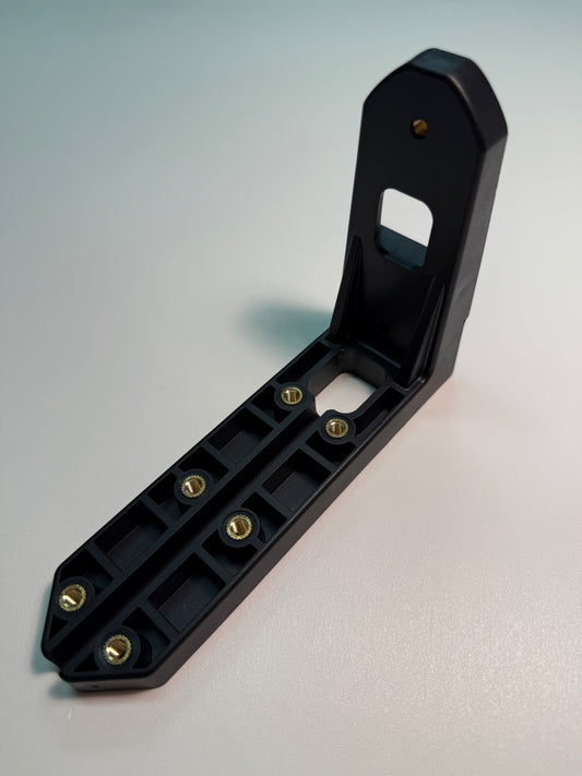 Top Bumper Mounting Bracket For Outline Marker Lights black angled sturdy bracket with screw holes for mounting trailer lights