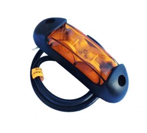 LED Indicator Light RL 2290 with amber lens, 6 LEDs, universal mount, and 1.64 ft cable for vehicle side signaling.