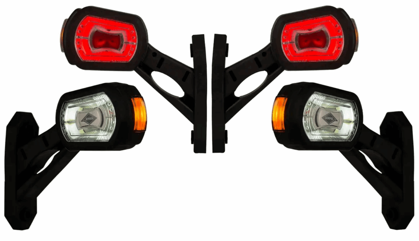 Auxiliary LED Contour Side Arm Outline Marker Light Set x2 Left Right RL 2697 & RL 2696