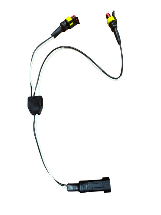 SuperSeal 2 Pin Male Female Connector Harness with wires for secure, waterproof LED light connections in outdoor and off-road use.