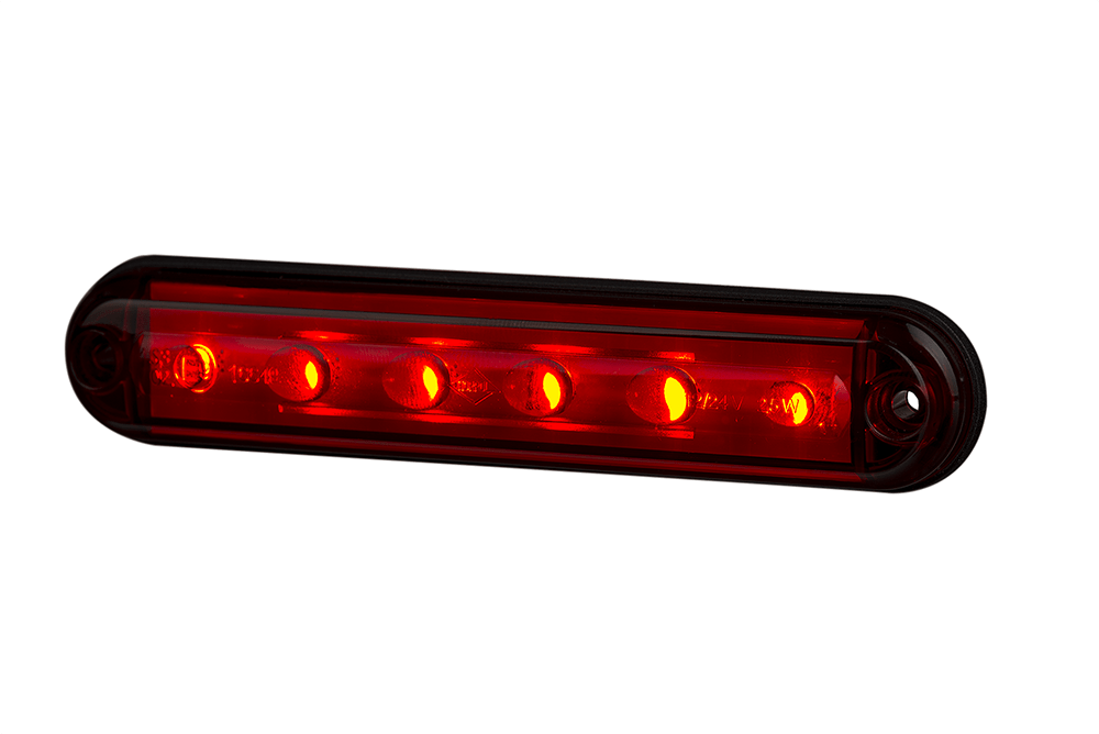 Red LED Brake Lamp LSD 2524 with high-intensity 12/24V LED lights, durable, waterproof, and weather-resistant brake lamp.
