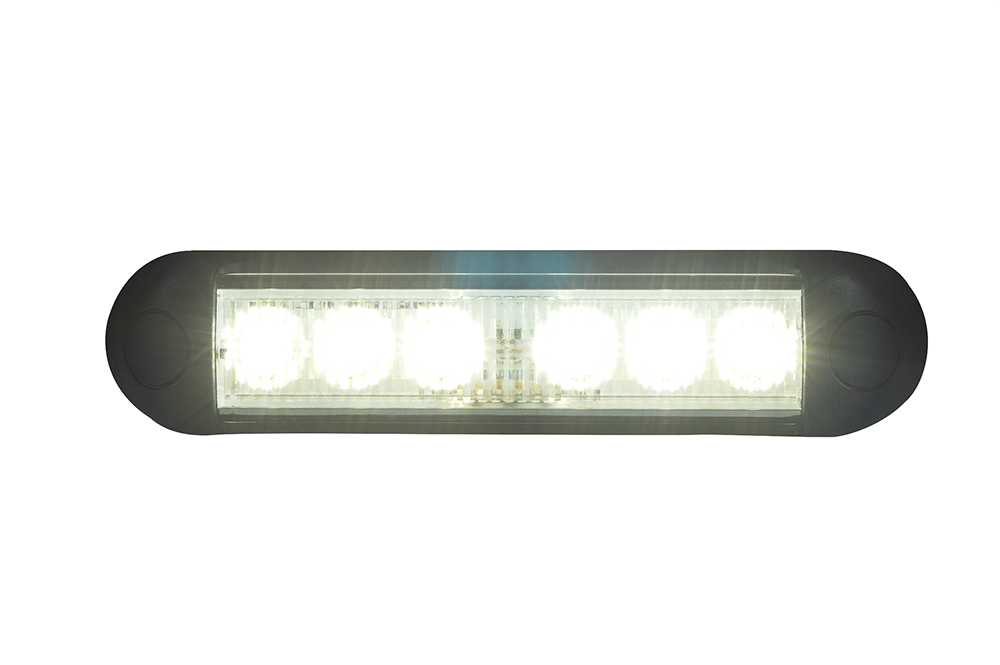 Set of Daytime Running Lights RL 2783 with 12 bright LEDs, waterproof IP68, dual voltage, and universal mounting options.