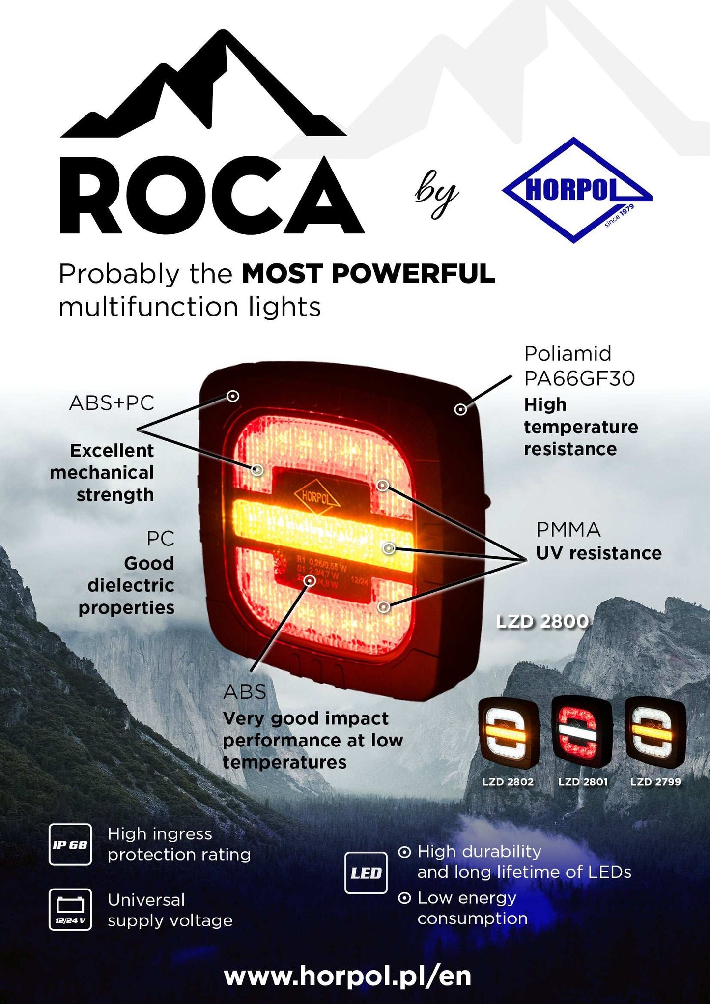 Rear 3 Function LED Lamp ROCA RL 2800