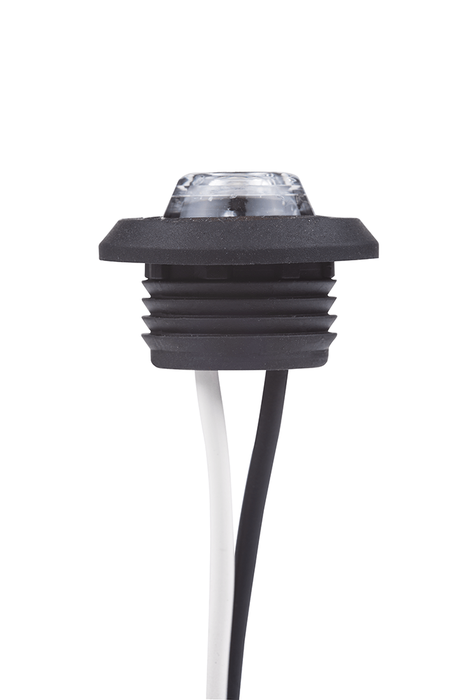 White LED Clearance Marker Lamp LD 2628 with waterproof design and dual voltage for universal vehicle front position lighting.