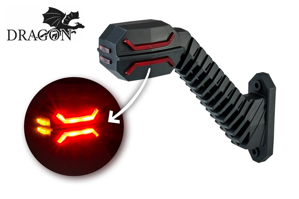 LED Extended Stalk Outline Marker Light Dragon LD 2994 with red, white, and orange LED functions for vehicle visibility.