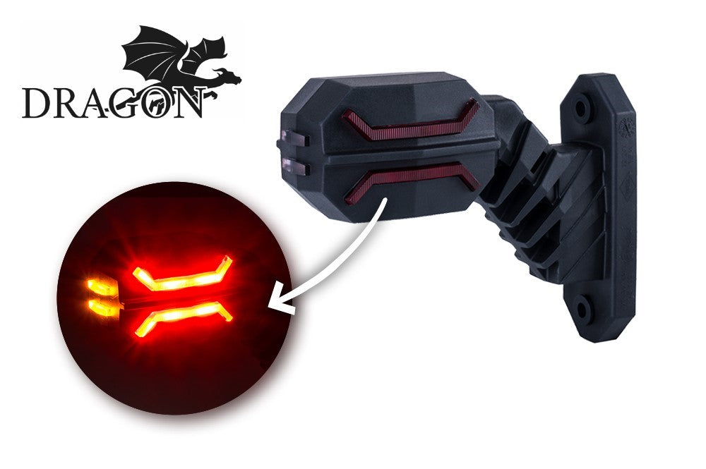 Marker Light Dragon LD 3063 left-side LED lamp with triple function rear red, front white, and amber side lights.