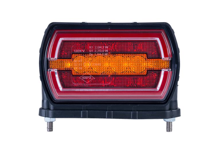 Rear Multifunction LED Light Cleo, Bottom Mount Version LZD 2790/B with 32 LEDs for brake, indicator, and position functions.