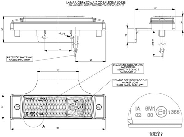 Marker Light LD 128 Amber