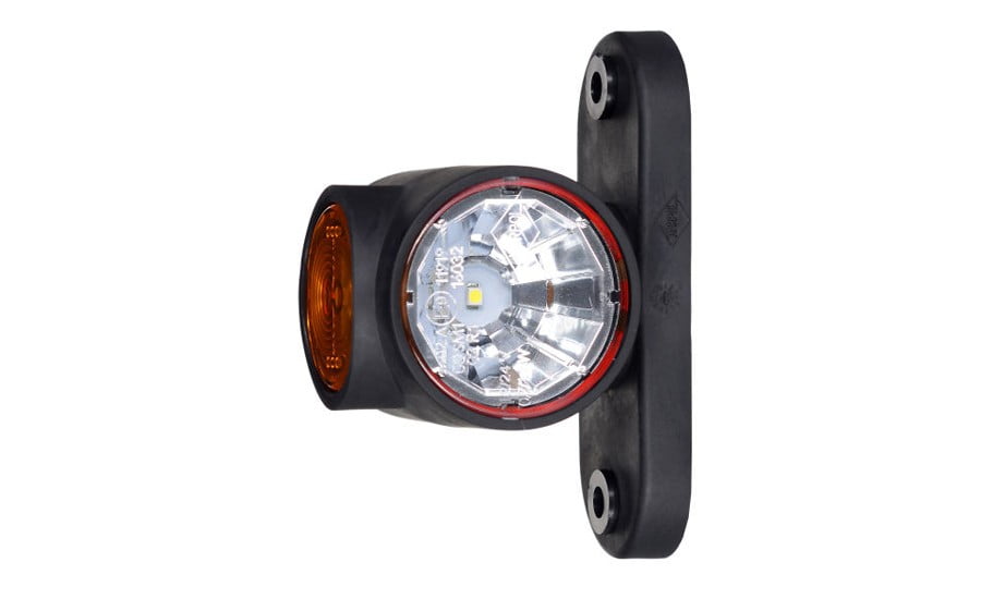 Short LED Side Outline Marker Light LD 2186 with three-function LED lighting for trailers and commercial vehicles.