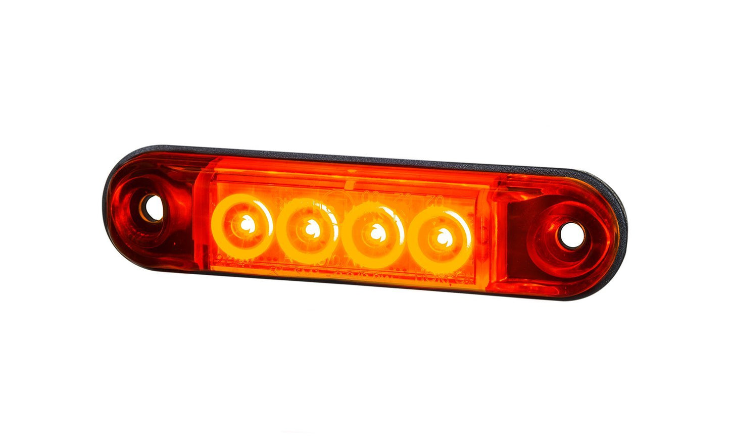 Red LED Side Marker Light Slim Type LD 2329 with 4 LEDs, slim design, and universal fit for rear vehicle visibility.