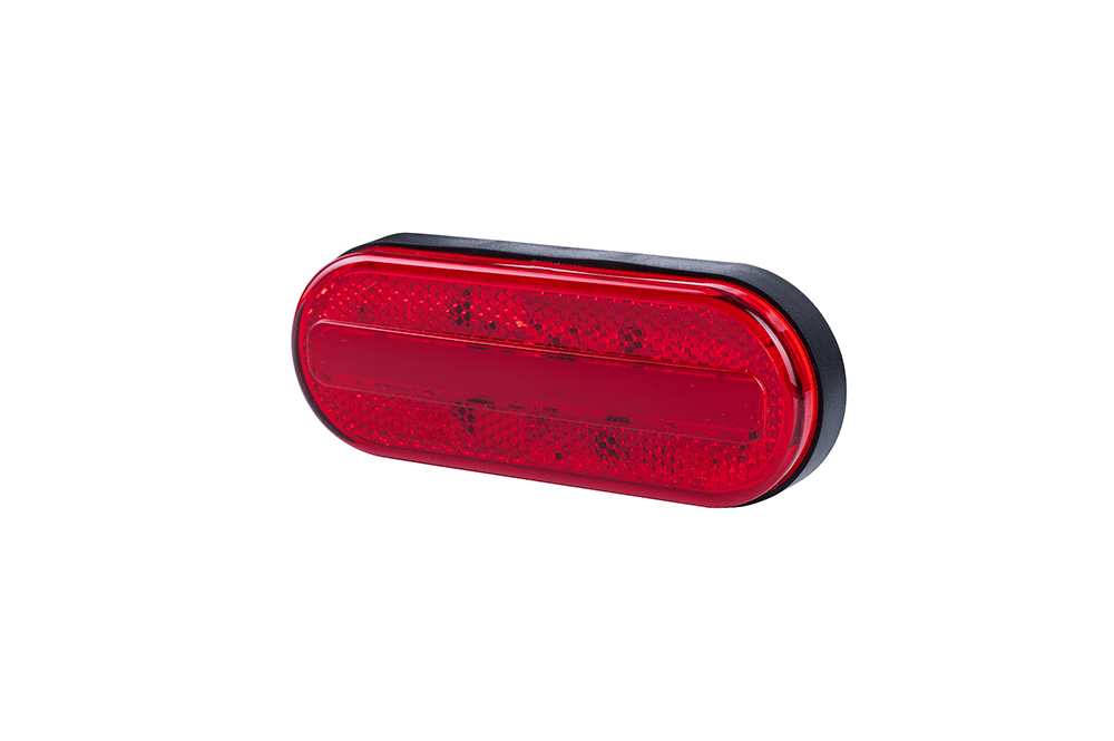 Red Marker Light LD 2772 with reflective device, 2-wire connection, heavy-duty for trailer and tractor rear safety lighting.