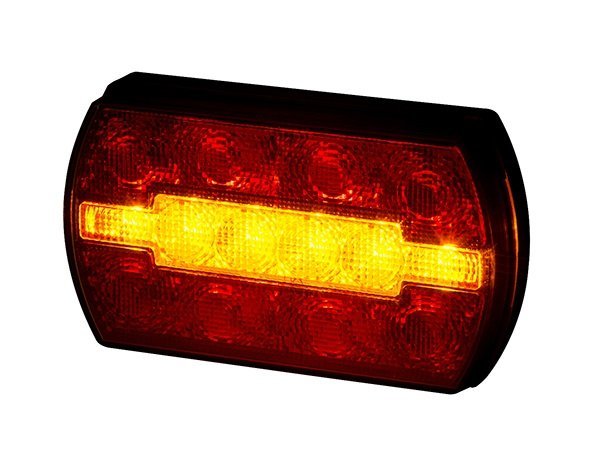 3 Function Rear LED Light Carla LZD 2791 showing rear position, brake light, and direction indicator in red and amber colors.
