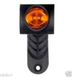 Amber LED outline marker light on a black bracket