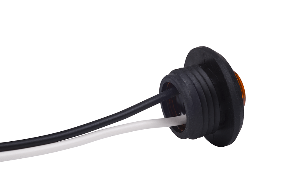 Orange LED Clearance Marker lamp LD 2629 with dual-wire connection and push-fit mounting for vehicle safety and visibility.