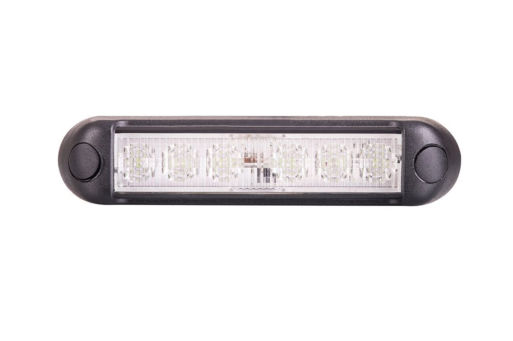 Amber LED Flashing Warning Light LDO 2780 with 6 high-intensity LEDs and compact design for vehicle safety.