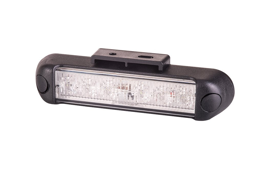 Amber LED Flashing Warning Light LDO 2780 with 6 high-intensity LEDs, 4 flash modes, IP68 waterproof, for 12V/24V vehicles.