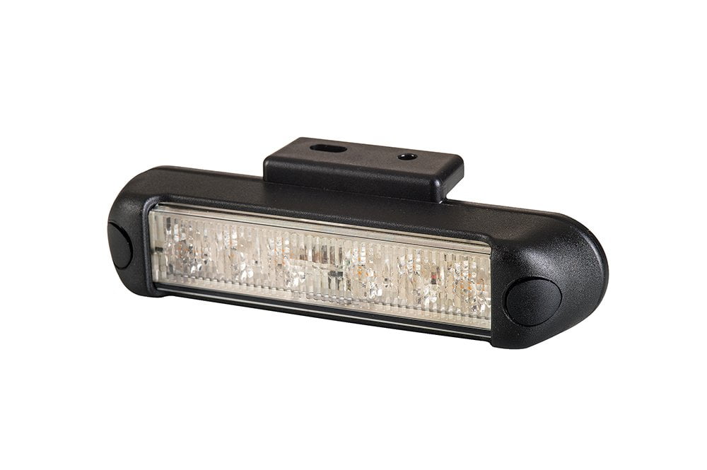 Amber LED Flashing Warning Light LDO 2780 with 6 high-intensity LEDs, 4 flash modes, and IP68 waterproof rating.