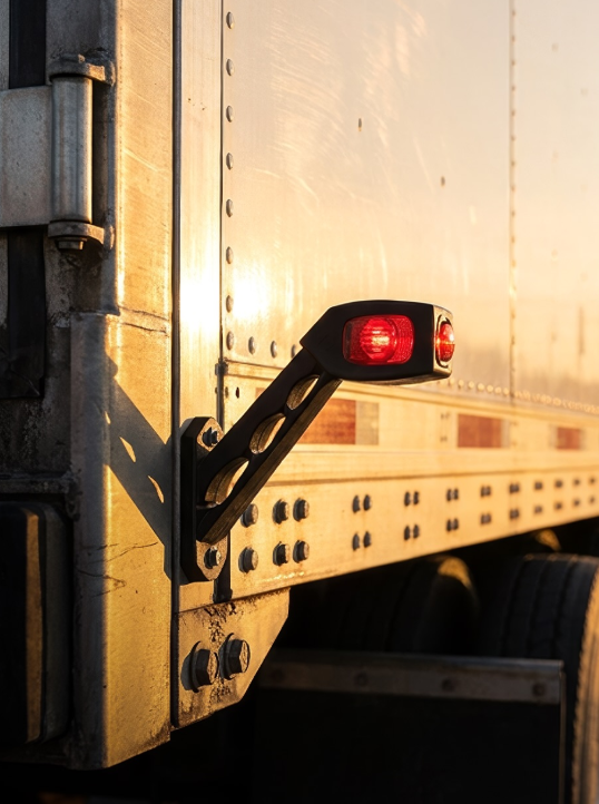 Trailer with stalk style RoadLites outline marker light LD 518 