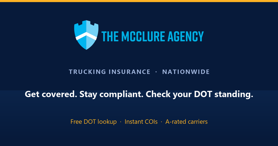 The McClure Agency logo, RoadLites trucking insurance vendor partner.