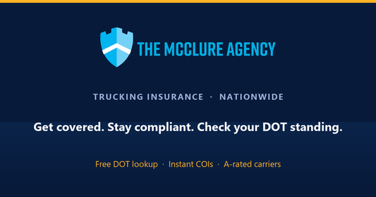 The McClure Agency logo, RoadLites trucking insurance vendor partner.