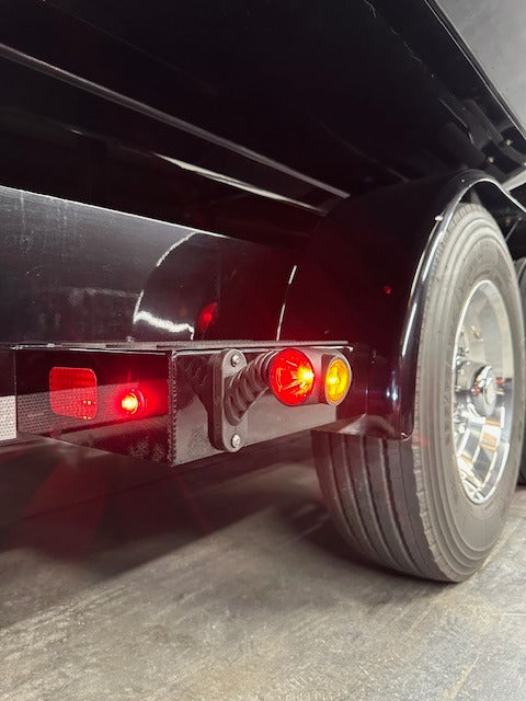 RoadLites Triple LED Auxiliary Side Arm Outline Marker Light Set LD 2180 & LD 2181 installed on a boat trailer