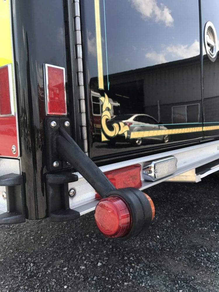 Amber Red RoadLites LED Outline Marker Light on Fire Truck