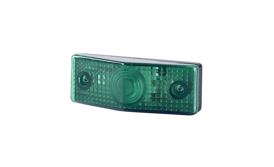 RoadLites decorative green marker lamp LO 264 rectangular light with textured lens for enhanced marker visibility and safety illumination.