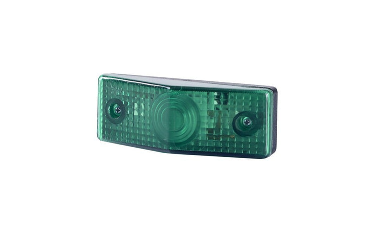 RoadLites decorative green marker lamp LO 264 rectangular light with textured lens for enhanced marker visibility and safety illumination.
