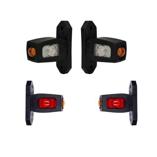 RoadLites Mini 3 LED Contour Side Arm Marker Light Set | Short Arm | Weatherproof Universal Fit Vans Trucks Semi Trailers RVs (12/24V) RL534