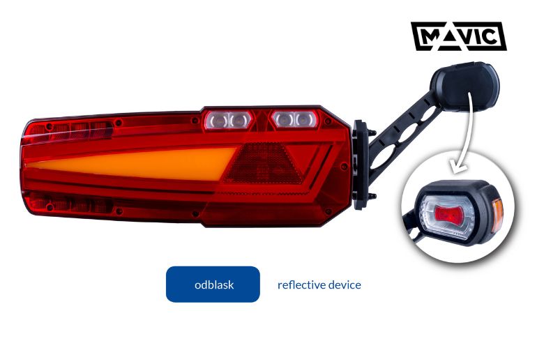 Set of Multifunctional LED Lamp Mavic With Reflective Device and Stalk Contour Marker Light RIGHT LZD 3052/H101 for vehicles