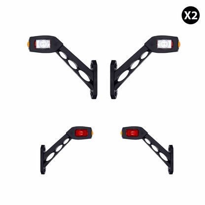 2 High-visibility red led contour marker light for enhanced safety on semitrucks, trailers, and commercial vehicles on heavy duty semitrucks, box trucks, trailers, vocational, passenger, fire trucks, and commercial vehicles.