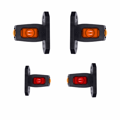 Mini 3 LED Contour Side Arm Outline Marker Light Set | Short Arm | Weatherproof Universal Fit Vans Trucks Semi Trailers RVs (12/24V) RL534