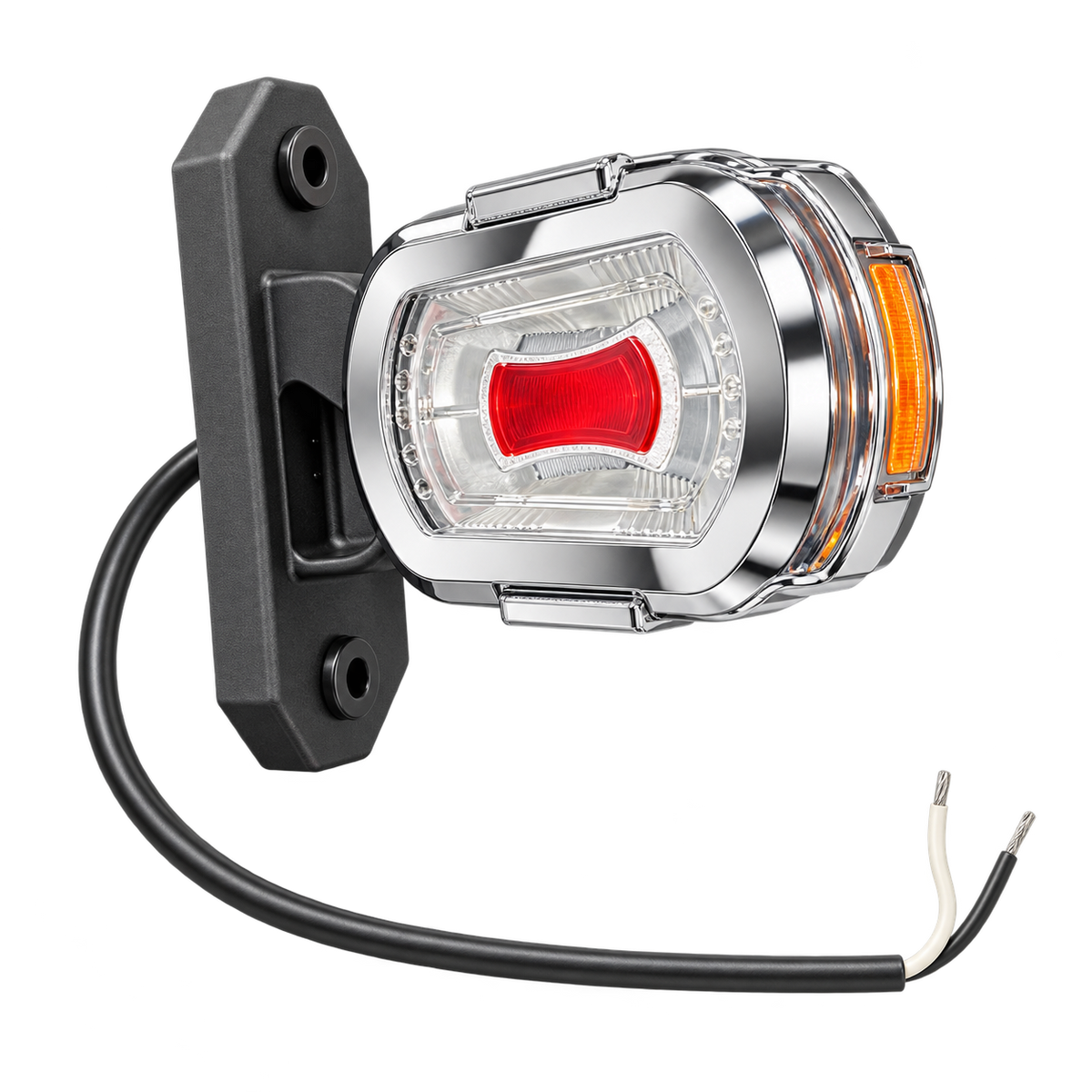 Chrome Decorative Housing on Short Arm LED Side Outline Marker Light LDCC 2776