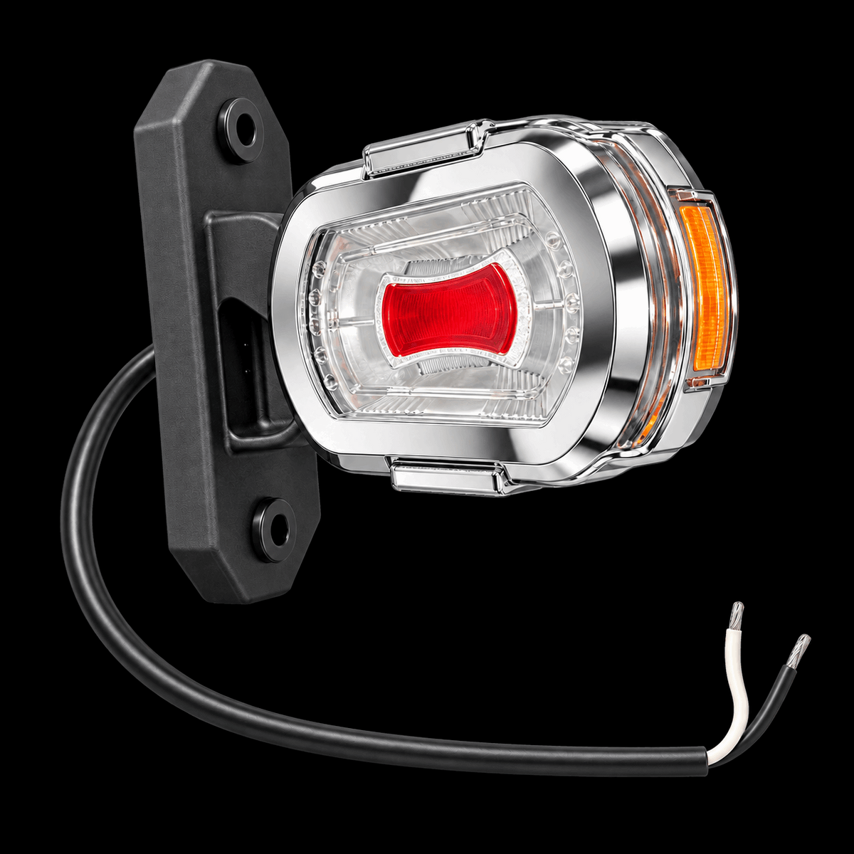 Chrome Decorative Housing on Short Arm LED Side Outline Marker Light LDCC 2776