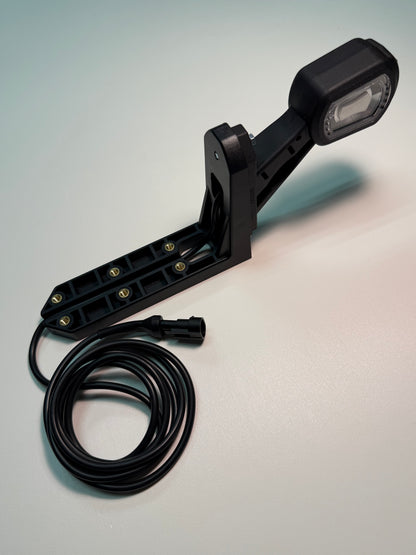 LED Side Outline Marker Light Set x2 Left Right LDCC 2697 & LDCC 2696 with mounting arm, cable, and bracket for trailers.