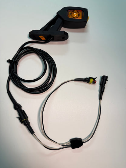 Triple Auxiliary LED Outline Marker Light Set LD 2109 with amber light and wiring for vehicle safety and visibility.