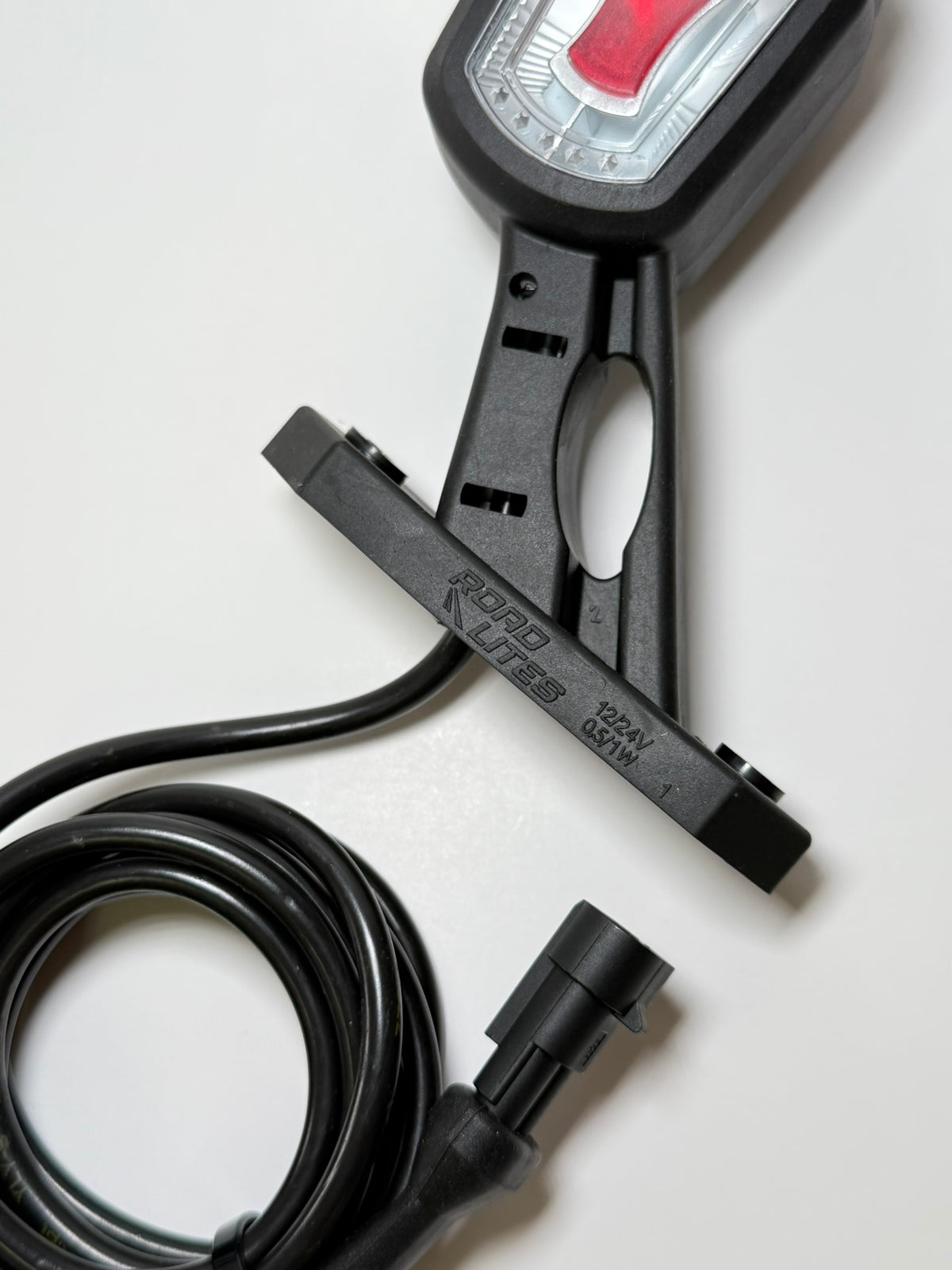 Close up of RoadLites right LED Side End Outline Marker Light LDCC 2697 with superseal connector