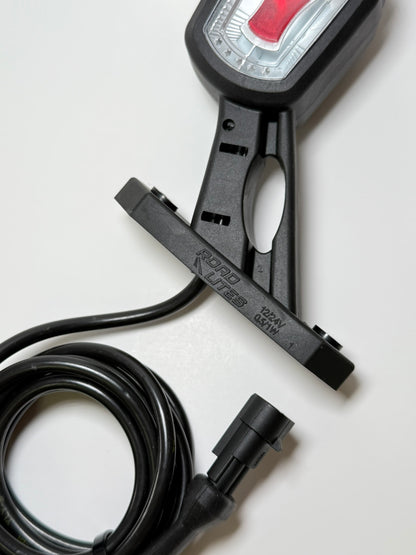 Close up of RoadLites right LED Side End Outline Marker Light LDCC 2697 with superseal connector