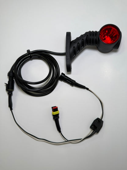 1 right side RoadLites Triple LED Auxiliary Side Arm Outline Marker Light LD 2180 with complete set up with superseal harness