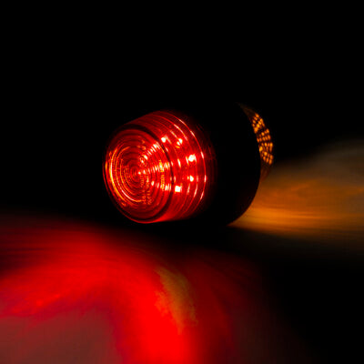 Old School LED Contour Short Side Arm Outline Marker Light Set glowing red and amber, waterproof universal truck trailer light.
