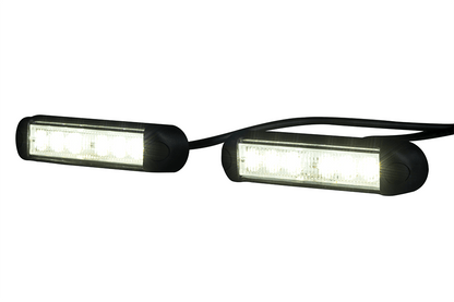 Set of Daytime Running Lights RL 2783 with 12 bright LEDs, waterproof, dual voltage, and universal mounting for vehicle safety.