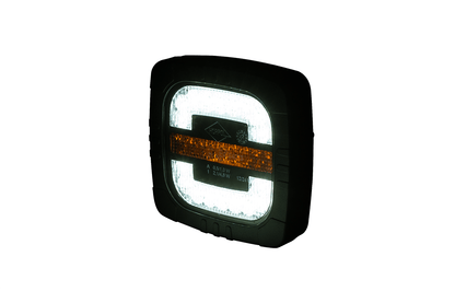 Front Multifunction Light ROCA LZD 2799 showing bright white position light and amber front direction indicator in rugged design.