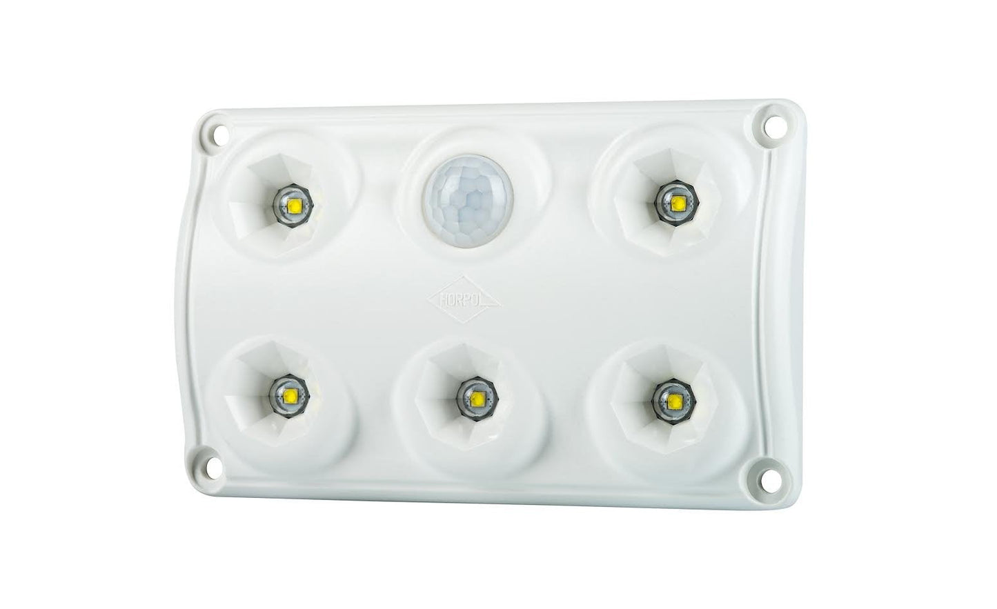 Interior Lamp With Motion Sensor LWD 2156 with 5 LEDs and motion sensor for vehicle interior lighting, white casing.