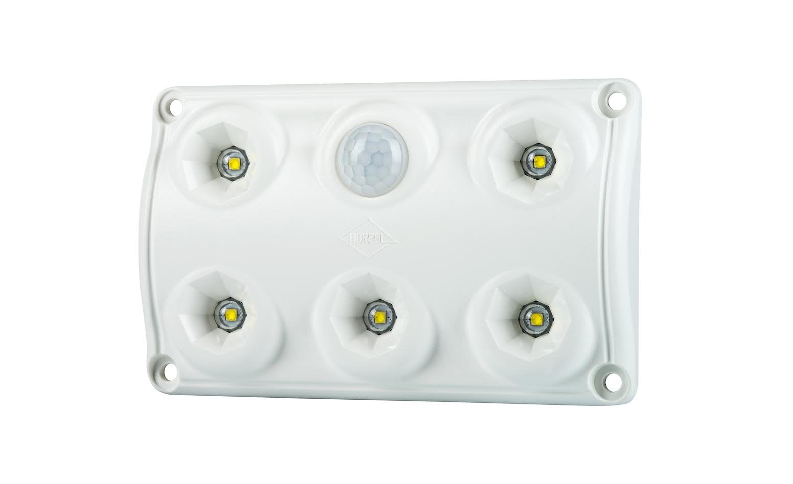 Interior Lamp With Motion Sensor LWD 2156 with 5 LEDs and motion sensor for vehicle interior lighting, white casing.