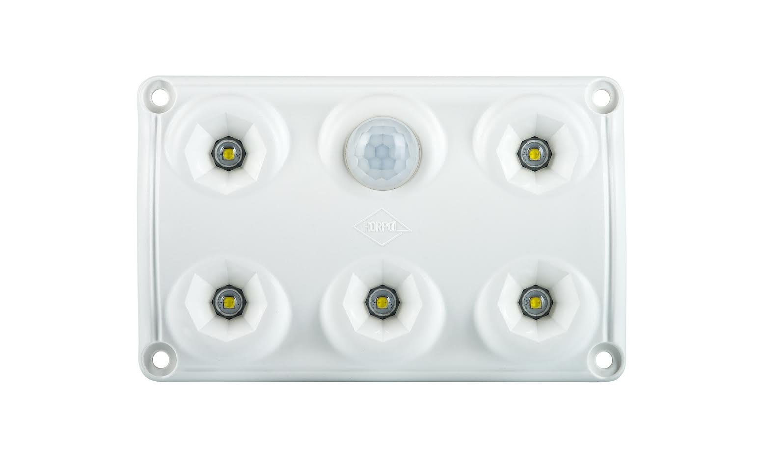 Interior Lamp With Motion Sensor LWD 2156 featuring 5 LEDs and integrated motion sensor in a white rectangular casing.