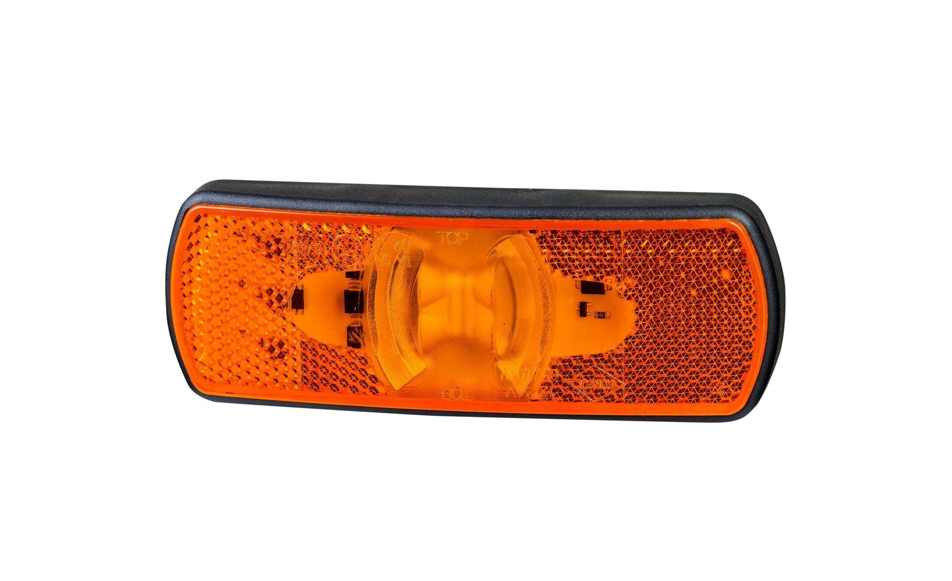 Marker lamp with indicator and reflector LKD 2218 amber trailer light with integrated reflector and black trim for trucks
